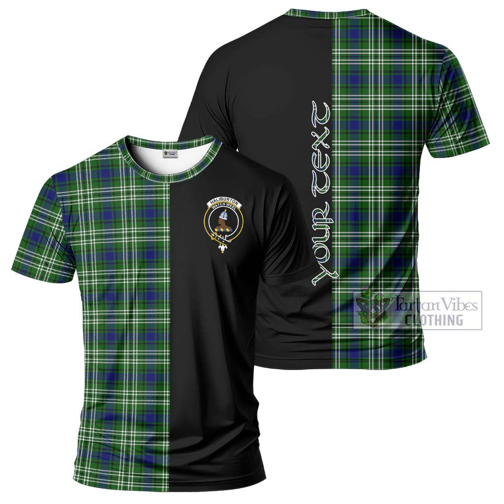 Haliburton Tartan T-Shirt with Family Crest and Half Of Me Style Kid's Shirt - Tartanvibesclothing Shop