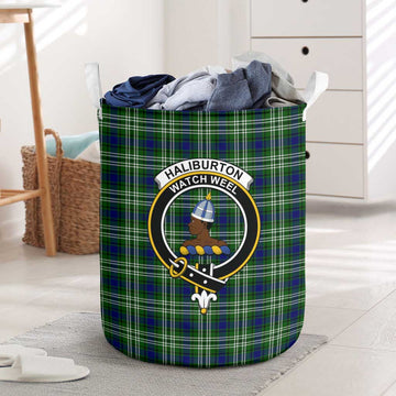 Haliburton Tartan Laundry Basket with Family Crest