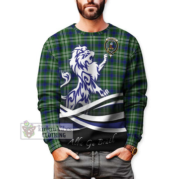 Haliburton Tartan Sweatshirt with Alba Gu Brath Regal Lion Emblem