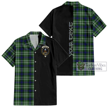 Haliburton Tartan Short Sleeve Button Shirt with Family Crest and Half Of Me Style