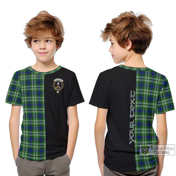 Haliburton Tartan Kid T-Shirt with Family Crest and Half Of Me Style