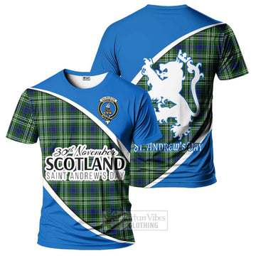 Haliburton Family Crest Tartan T-Shirt Celebrate Saint Andrew's Day in Style