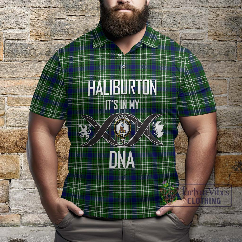 Haliburton Tartan Polo Shirt with Family Crest DNA In Me Style Kid - Tartanvibesclothing Shop