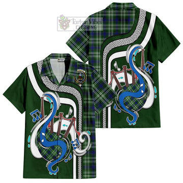 Haliburton Tartan Short Sleeve Button Shirt with Epic Bagpipe Style