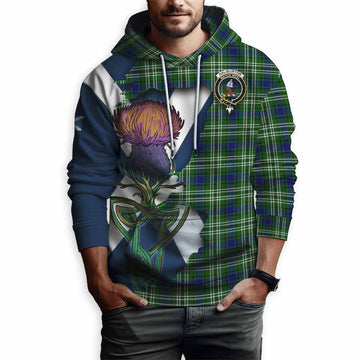 Haliburton Tartan Family Crest Hoodie Scottish Thistle Celtic Inspired Pullover Hoodie - Tartan Vibes Clothing