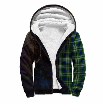 Haliburton Tartan Family Crest Sherpa Hoodie Alba Gu Brath Be Brave Lion Ancient Style Unisex S - Tartan Vibes Clothing