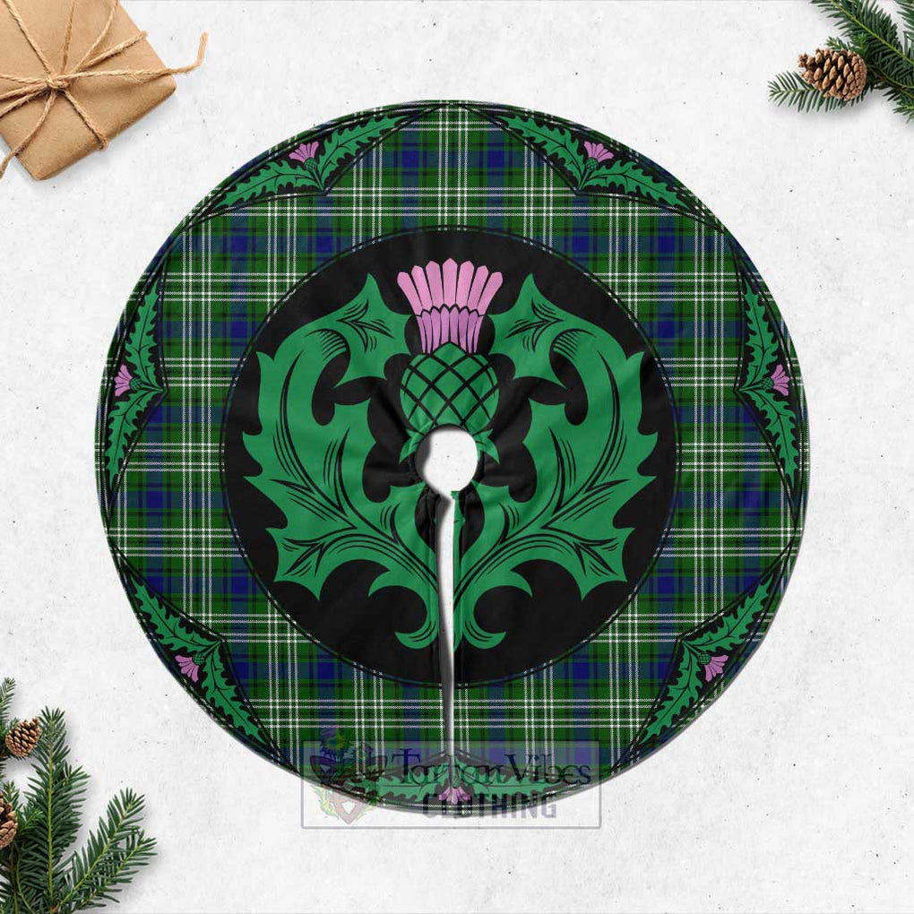 Tartan Vibes Clothing Haliburton Tartan Christmas Tree Skirt Scottish Thistle Style