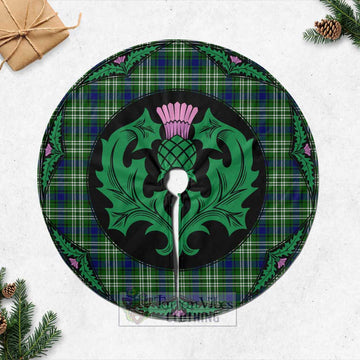 Haliburton Tartan Christmas Tree Skirt Scottish Thistle Style