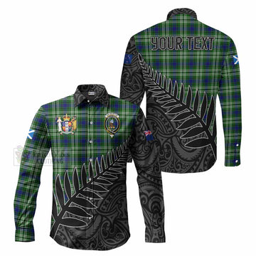 Haliburton Crest Tartan Long Sleeve Button Shirt with New Zealand Silver Fern Half Style