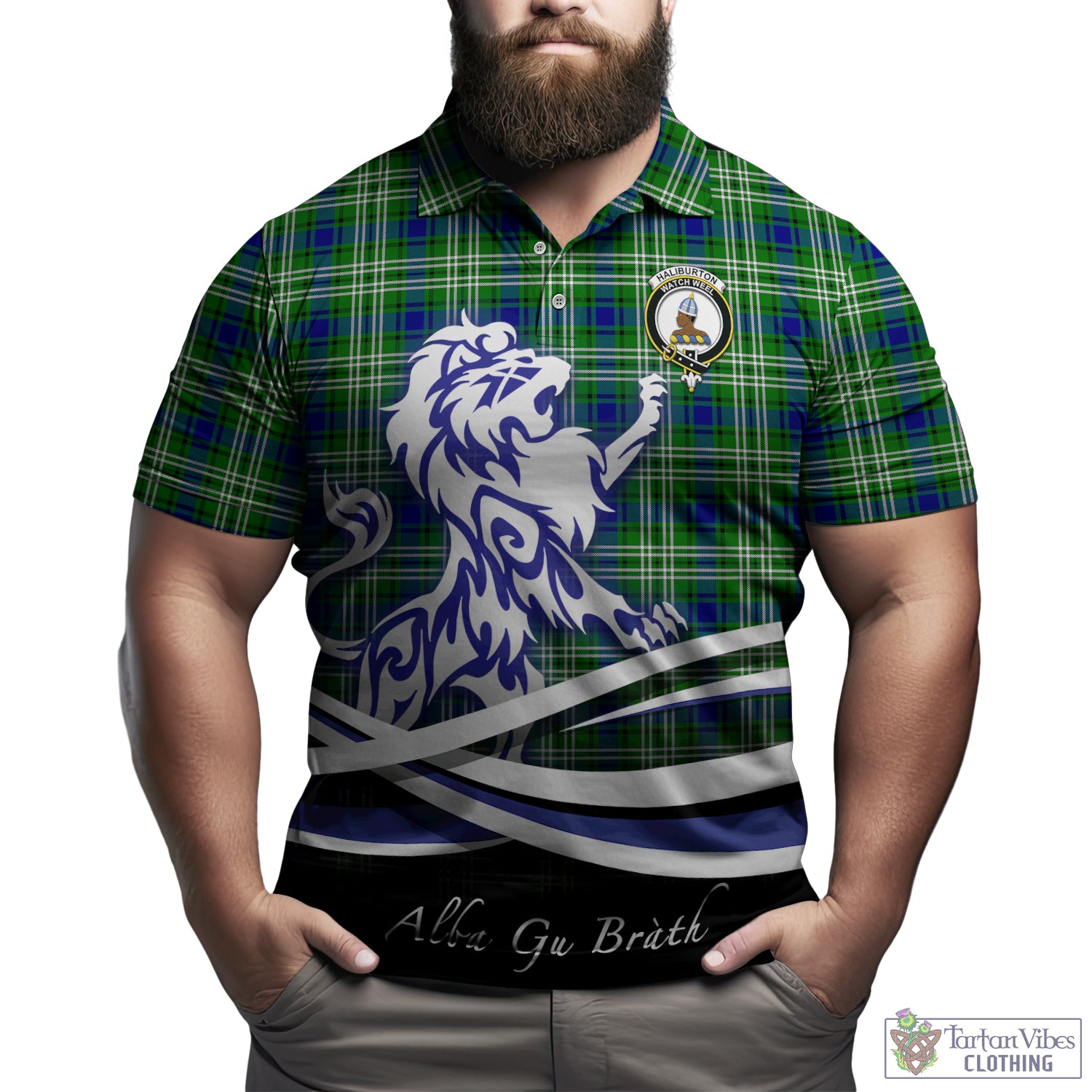 haliburton-tartan-polo-shirt-with-alba-gu-brath-regal-lion-emblem