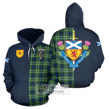 Haliburton Tartan Hoodie Alba with Scottish Lion Royal Arm Half Style