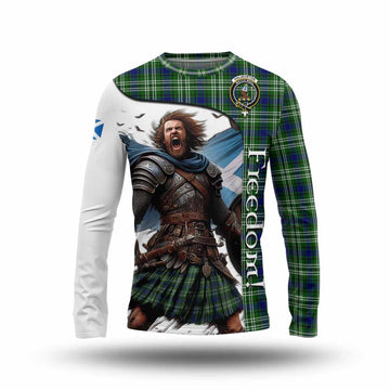 Haliburton Crest Tartan Long Sleeve T-Shirt Inspired by the Freedom of Scottish Warrior