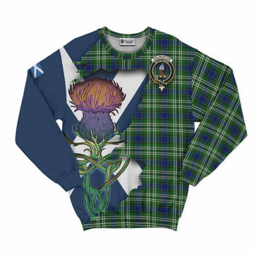 Haliburton Tartan Family Crest Sweatshirt Scottish Thistle Celtic Inspired Unisex - Tartan Vibes Clothing
