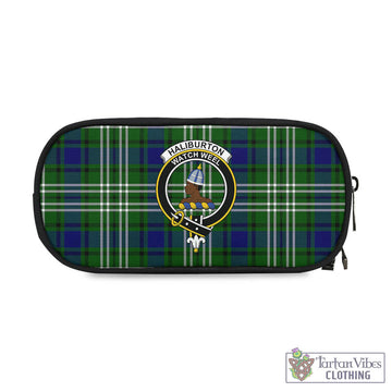 Haliburton Tartan Pen and Pencil Case with Family Crest