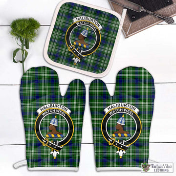 Haliburton Tartan Combo Oven Mitt & Pot-Holder with Family Crest