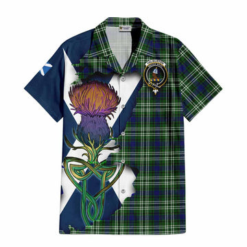 Haliburton Tartan Family Crest Hawaiian Shirt Scottish Thistle Celtic Inspired Kid - Tartan Vibes Clothing