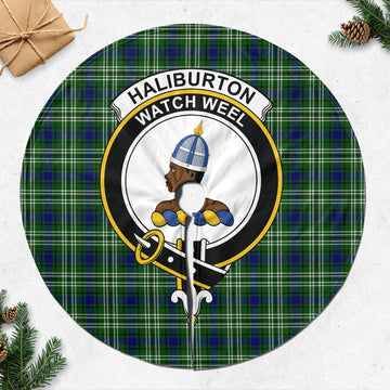 Haliburton Tartan Christmas Tree Skirt with Family Crest