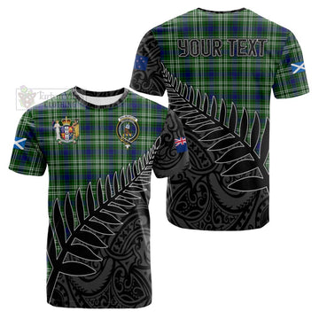 Haliburton Crest Tartan Cotton T-shirt with New Zealand Silver Fern Half Style