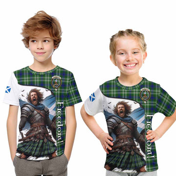 Haliburton Crest Tartan Kid T-Shirt Inspired by the Freedom of Scottish Warrior