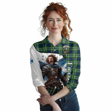 Haliburton Crest Tartan Women's Casual Shirt Inspired by the Freedom of Scottish Warrior