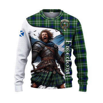 Haliburton Crest Tartan Knitted Sweater Inspired by the Freedom of Scottish Warrior