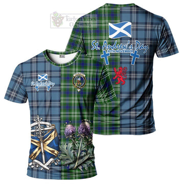 Haliburton Tartan T-Shirt Happy St. Andrew's Day Half Tartan Style