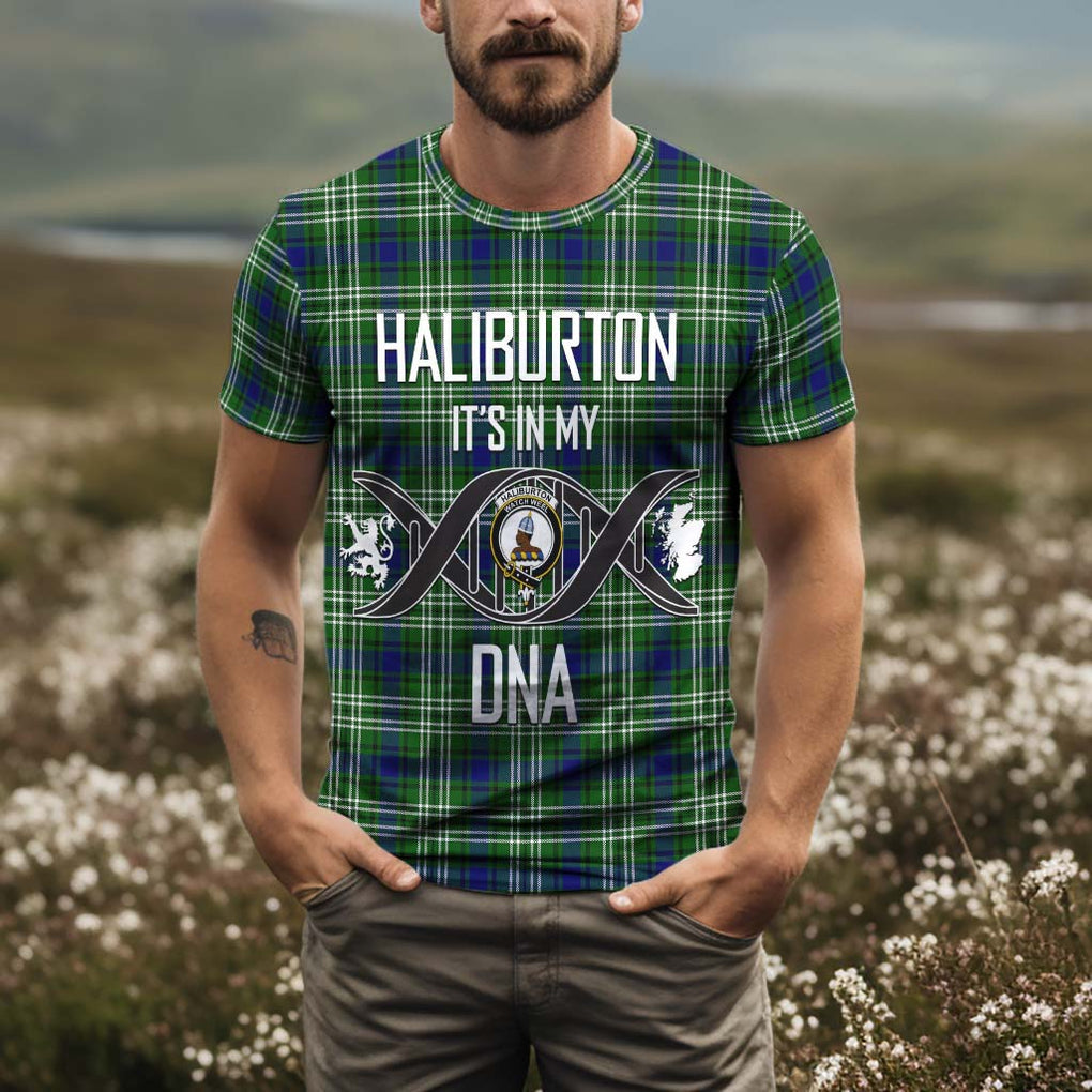 Haliburton Tartan T-Shirt with Family Crest DNA In Me Style Kid's Shirt - Tartan Vibes Clothing