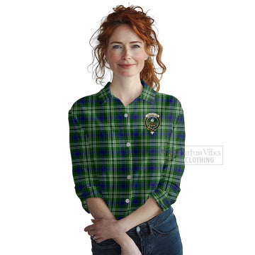 Haliburton Tartan Women's Casual Shirt with Family Crest DNA In Me Style