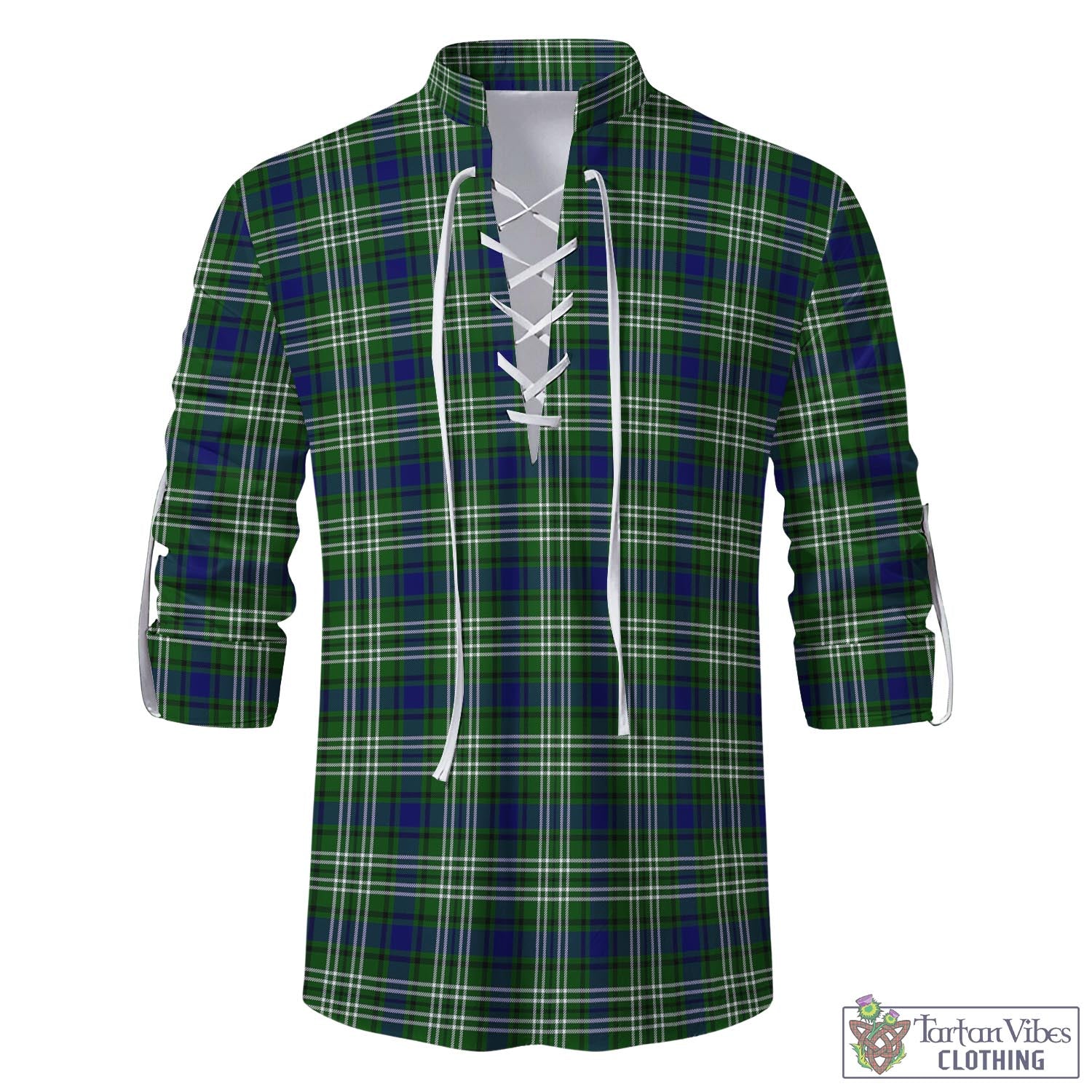 Tartan Vibes Clothing Haliburton Tartan Men's Scottish Traditional Jacobite Ghillie Kilt Shirt