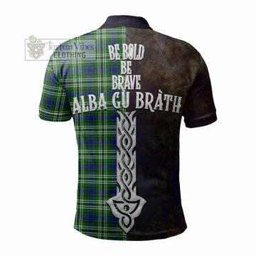 Haliburton Tartan Family Crest Polo Shirt Alba Gu Brath Be Brave Lion Ancient Style - Tartan Vibes Clothing