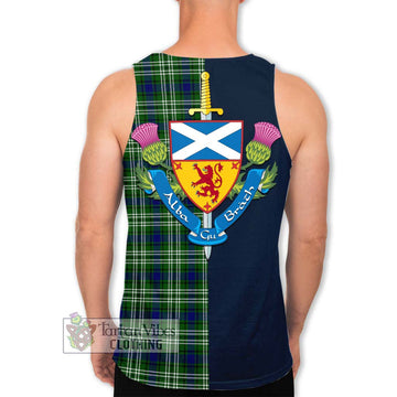 Haliburton Tartan Men's Tank Top Alba with Scottish Lion Royal Arm Half Style