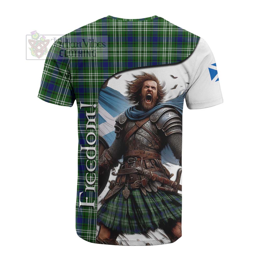 Tartan Vibes Clothing Haliburton Crest Tartan Cotton T-shirt Inspired by the Freedom of Scottish Warrior