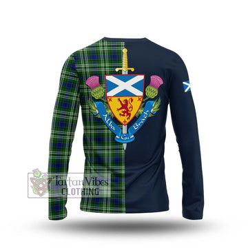 Haliburton Tartan Long Sleeve T-Shirt Alba with Scottish Lion Royal Arm Half Style