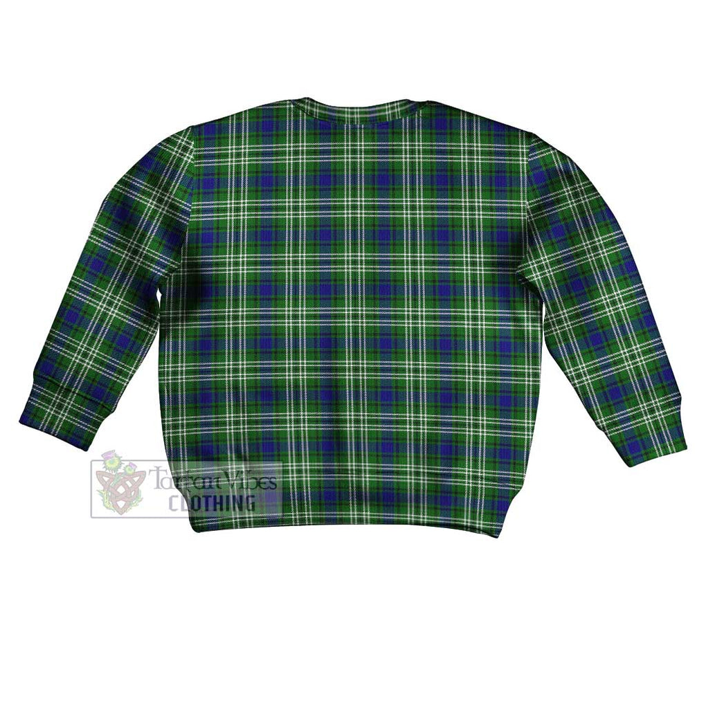 Tartan Vibes Clothing Haliburton Tartan Kid Ugly Sweater with Family Crest