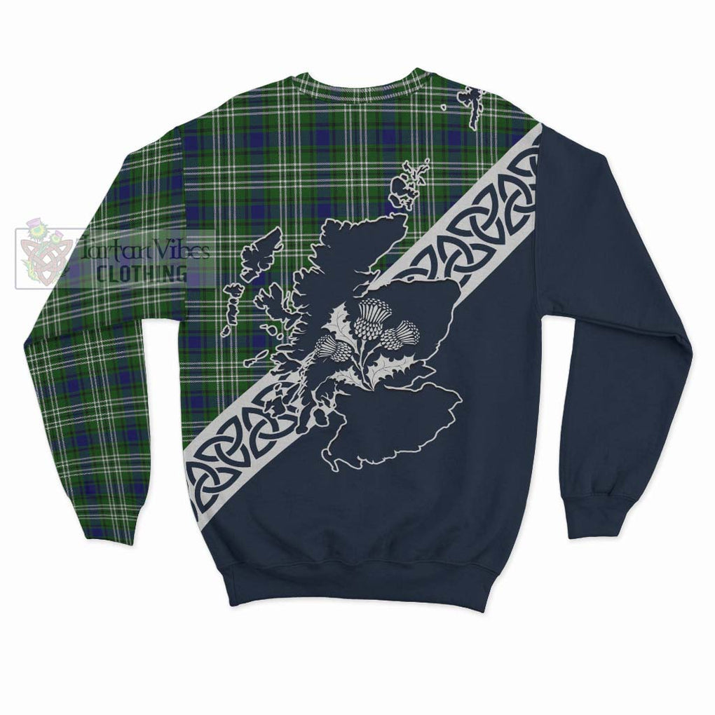 Tartan Vibes Clothing Haliburton Tartan Sweatshirt Featuring Thistle and Scotland Map