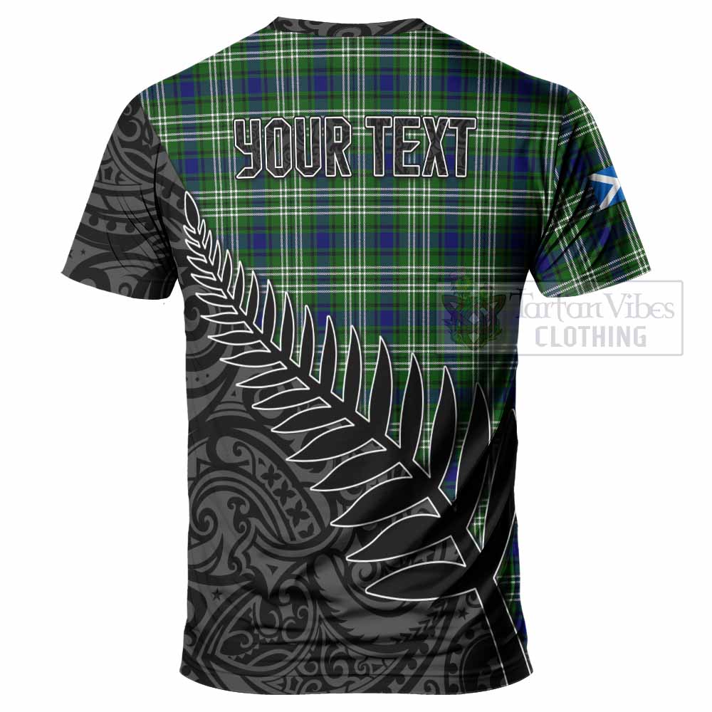 Tartan Vibes Clothing Haliburton Crest Tartan T-Shirt with New Zealand Silver Fern Half Style