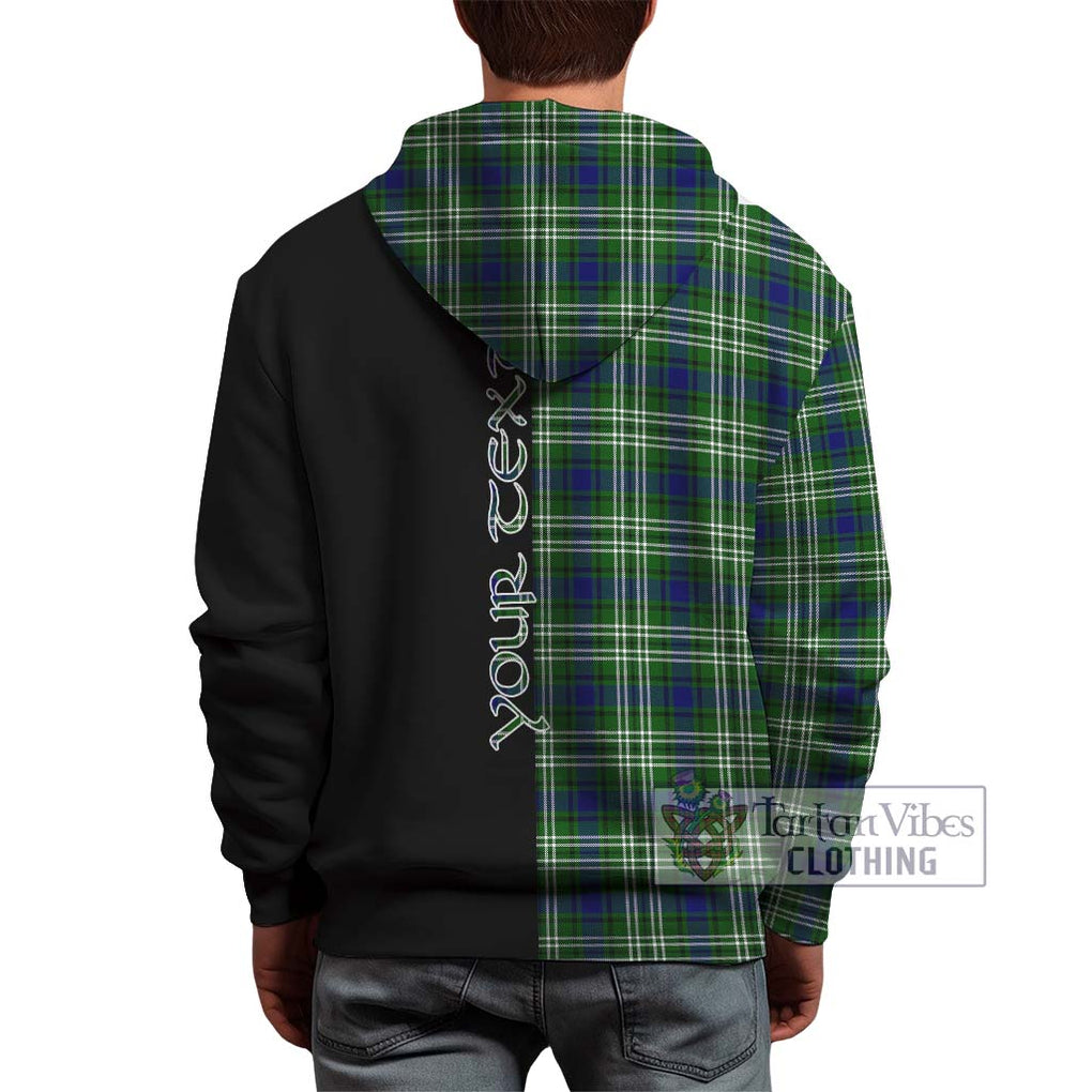 Haliburton Tartan Hoodie with Family Crest and Half Of Me Style - Tartanvibesclothing Shop