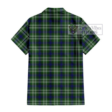 Haliburton Tartan Short Sleeve Button Shirt with Family Crest DNA In Me Style