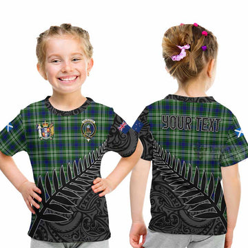 Haliburton Crest Tartan Kid T-Shirt with New Zealand Silver Fern Half Style