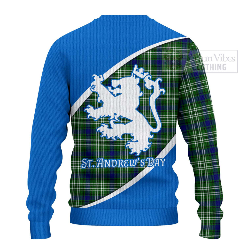 Tartan Vibes Clothing Haliburton Family Crest Tartan Knitted Sweater Celebrate Saint Andrew's Day in Style