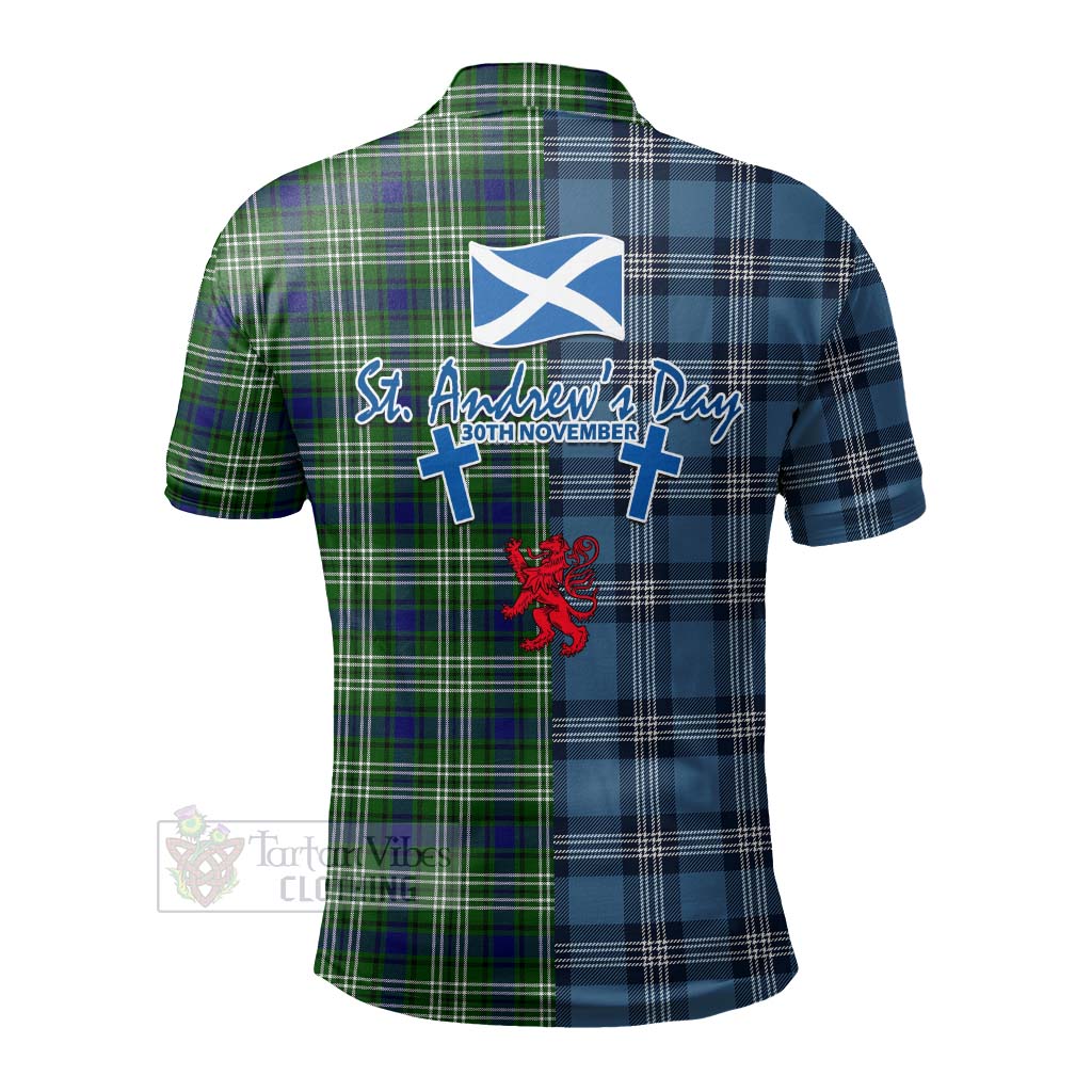 Tartan Vibes Clothing Haliburton Tartan Polo Shirt Happy St. Andrew's Day Half Tartan Style