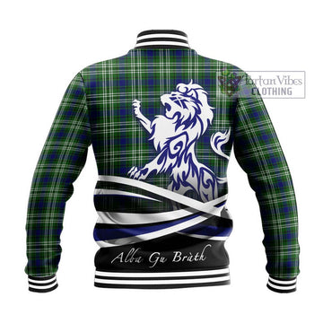 Haliburton Tartan Baseball Jacket with Alba Gu Brath Regal Lion Emblem