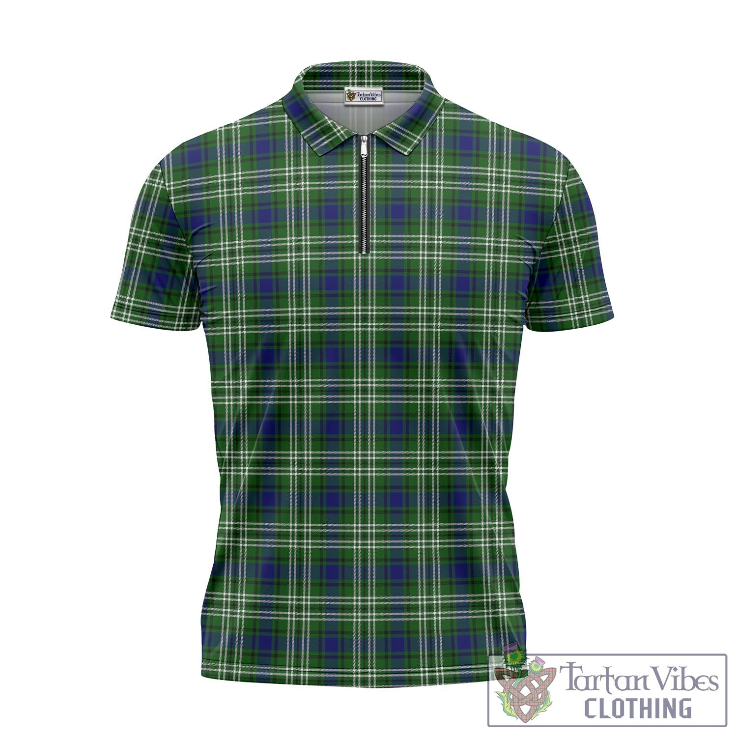 Tartan Vibes Clothing Haliburton Tartan Zipper Polo Shirt