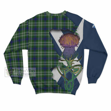 Haliburton Tartan Family Crest Sweatshirt Scottish Thistle Celtic Inspired - Tartan Vibes Clothing
