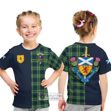 Haliburton Tartan Kid T-Shirt Alba with Scottish Lion Royal Arm Half Style