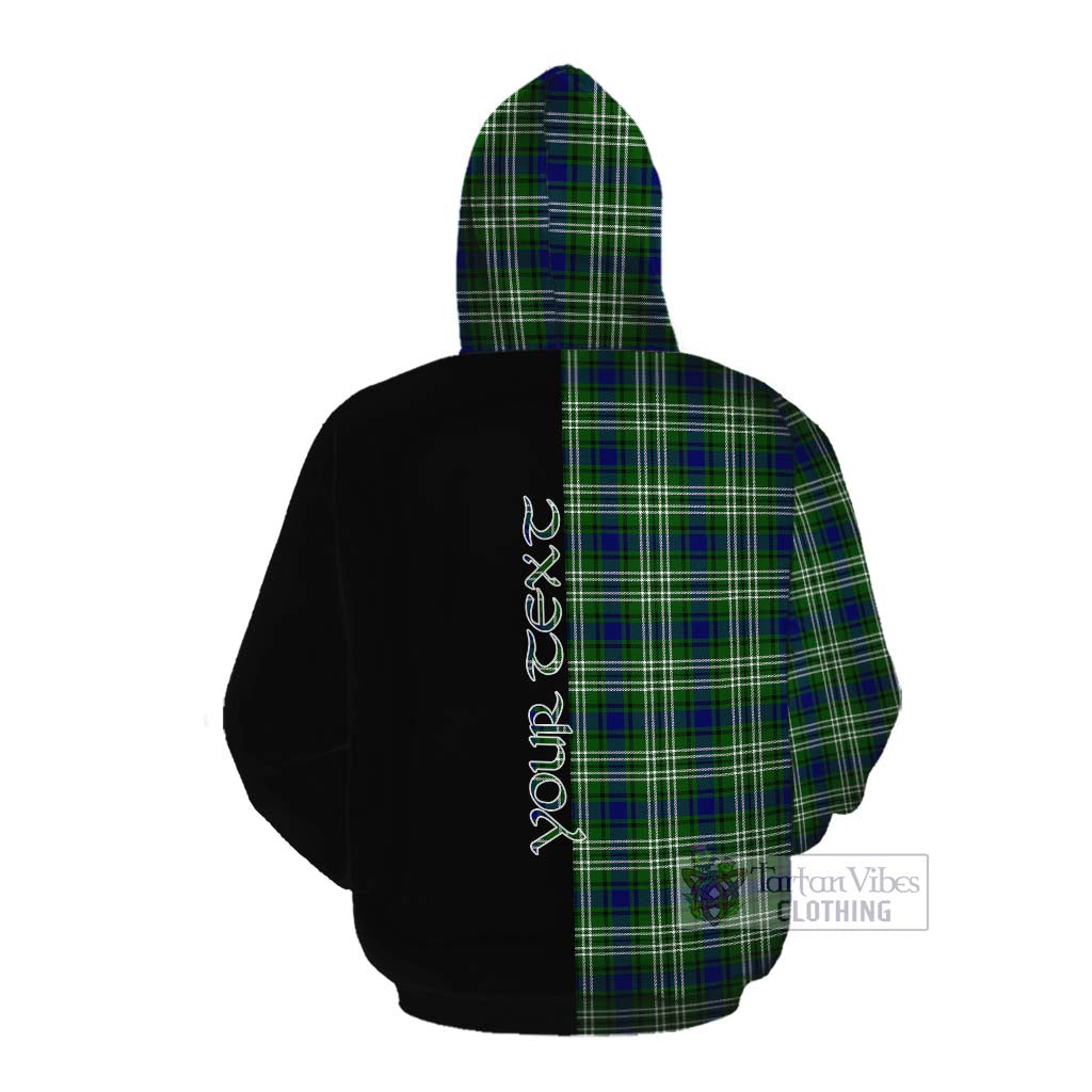 Tartan Vibes Clothing Haliburton Tartan Cotton Hoodie with Family Crest and Half Of Me Style