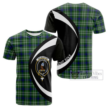 Haliburton Tartan Cotton T-shirt with Family Crest Circle Style