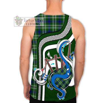 Haliburton Tartan Men's Tank Top with Epic Bagpipe Style