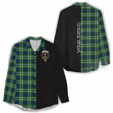 Haliburton Tartan Women's Casual Shirt with Family Crest and Half Of Me Style