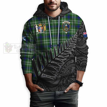 Haliburton Crest Tartan Hoodie with New Zealand Silver Fern Half Style